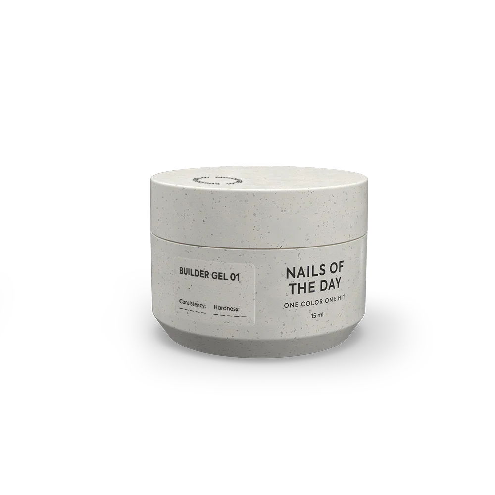 NAILSOFTHEDAY Builder Gel 01 — gel transparente para extensiones de uñas, 15 ml