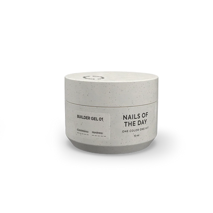 NAILSOFTHEDAY Builder Gel 01 — gel transparente para extensiones de uñas, 15 ml