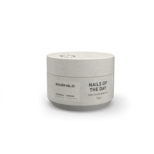 NAILSOFTHEDAY Builder Gel 01 — gel transparente para extensiones de uñas, 15 ml