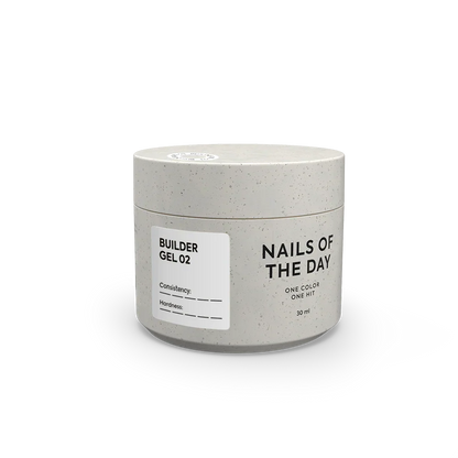NAILSOFTHEDAY Builder Gel 02 — gel blanco lechoso para extensiones de uñas, 15 ml