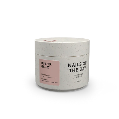 NAILSOFTHEDAY Builder Gel 07 — gel marrón para extensiones de uñas, 15 ml