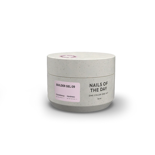 NAILSOFTHEDAY Builder Gel 09 — gel rosa lechoso para extensiones de uñas, 15 ml