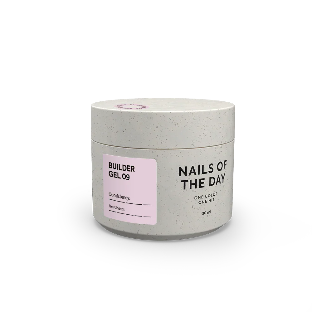 NAILSOFTHEDAY Builder Gel 09 — gel rosa lechoso para extensiones de uñas, 15 ml