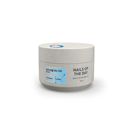 NAILSOFTHEDAY Builder Gel 100 — builder gel azul claro con flores secas, 15 ml