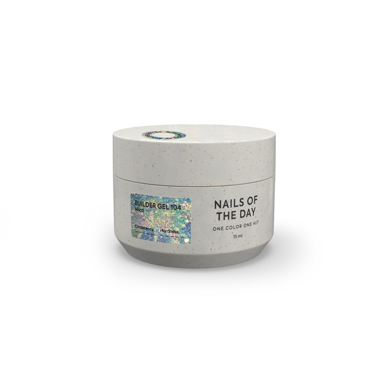 NAILSOFTHEDAY Builder Gel 104 — builder gel transparente con copos Yuki, 15 ml