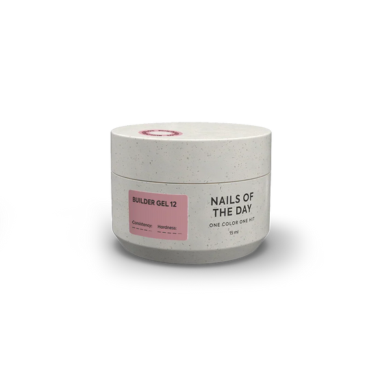 NAILSOFTHEDAY Builder Gel 12 — gel rosa nude para extensiones de uñas, 15 ml
