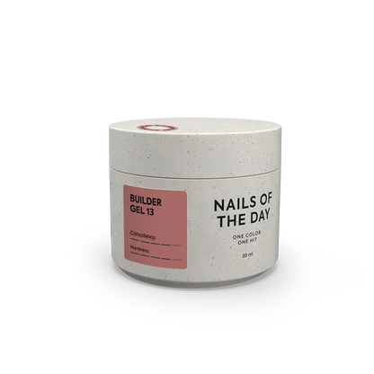 NAILSOFTHEDAY Builder Gel 13 — gel caramelo oscuro para extensiones de uñas, 15 ml