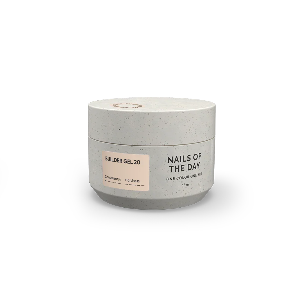 NAILSOFTHEDAY Builder Gel 20 — gel nude arena para extensiones de uñas, 15 ml