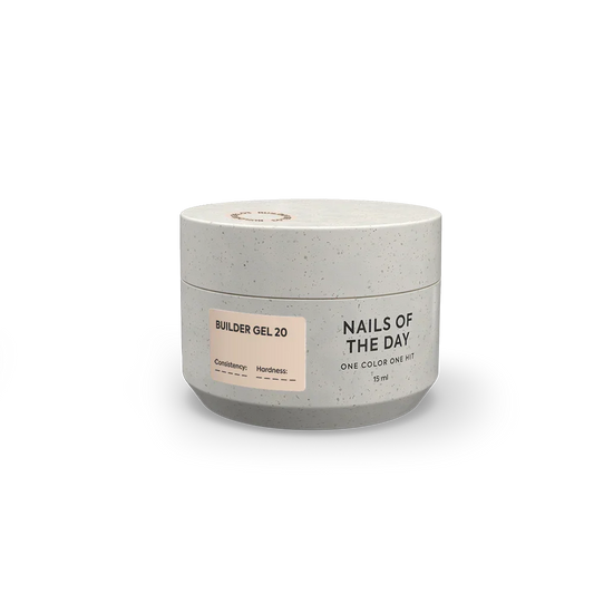 NAILSOFTHEDAY Builder Gel 20 — gel nude arena para extensiones de uñas, 15 ml