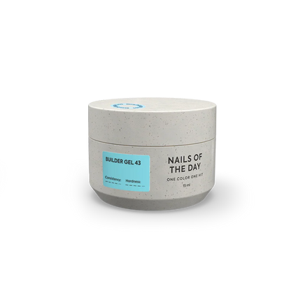 NAILSOFTHEDAY Builder Gel 43 — gel azul claro para extensiones de uñas, 15 ml