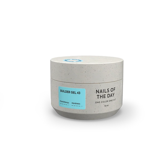 NAILSOFTHEDAY Builder Gel 43 — gel azul claro para extensiones de uñas, 15 ml
