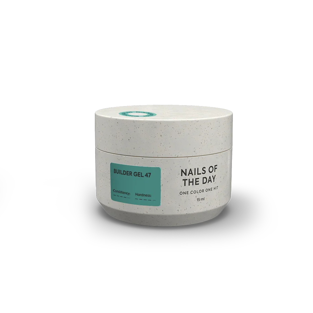 NAILSOFTHEDAY Builder Gel 47 — gel turquesa para extensiones de uñas, 15 ml