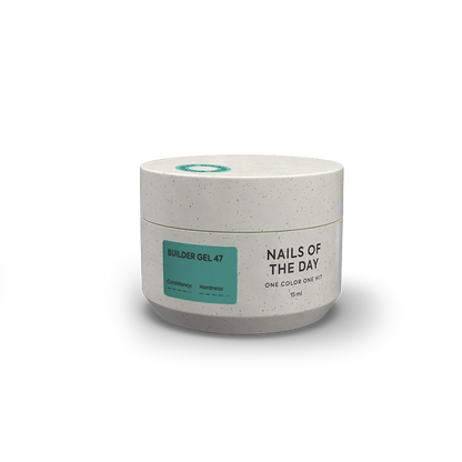 NAILSOFTHEDAY Builder Gel 47 — gel turquesa para extensiones de uñas, 15 ml