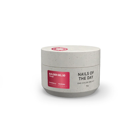 NAILSOFTHEDAY Builder gel 50 Vitrage — gel constructor vitral rojo para extensión de uñas, 15 ml