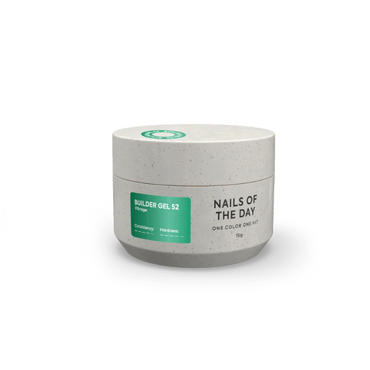 NAILSOFTHEDAY Builder gel 52 Vitrage — gel constructor vitral verde para extensión de uñas, 15 ml