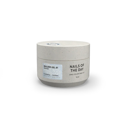 NAILSOFTHEDAY Builder Gel 81 — gel constructor lechoso con shimmer, 15 ml