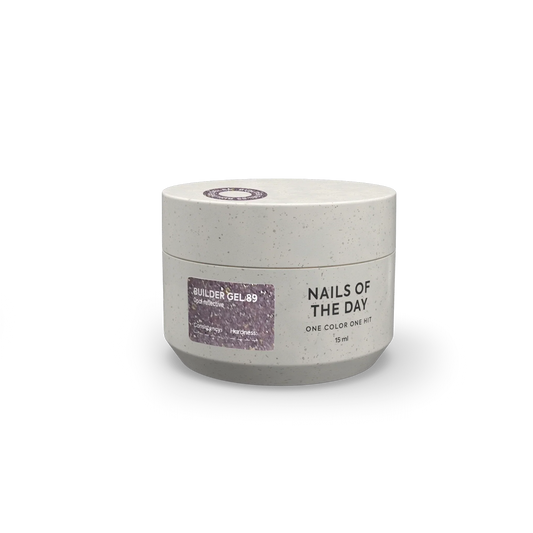 NAILSOFTHEDAY Builder Gel 89 — builder gel lavanda frío reflectante con brillo opal, 15 ml
