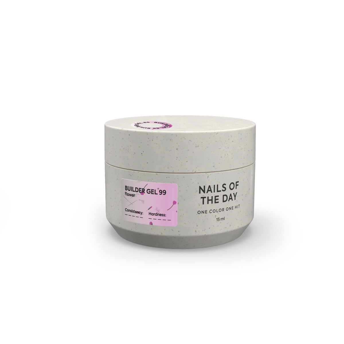 NAILSOFTHEDAY Builder Gel 99 — builder gel rosa con flores secas, 15 ml