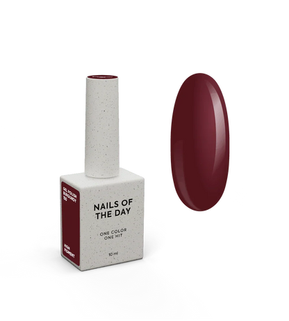 NAILSOFTHEDAY Gel Polish Burgundy — esmalte semipermanente de tono burdeos intenso con cobertura completa en una sola capa. 10 ml.