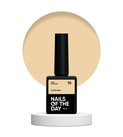 Nailsoftheday Cover base NEW Formula 10 - base camuflaje color durazno para uñas, 10 ml