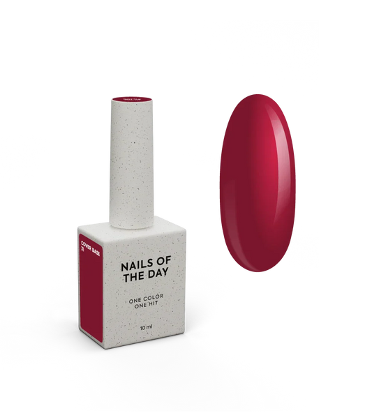 Nailsoftheday Cover Base NEW Formula 31 — base pigmentada  intenso color rojo, 10 ml.