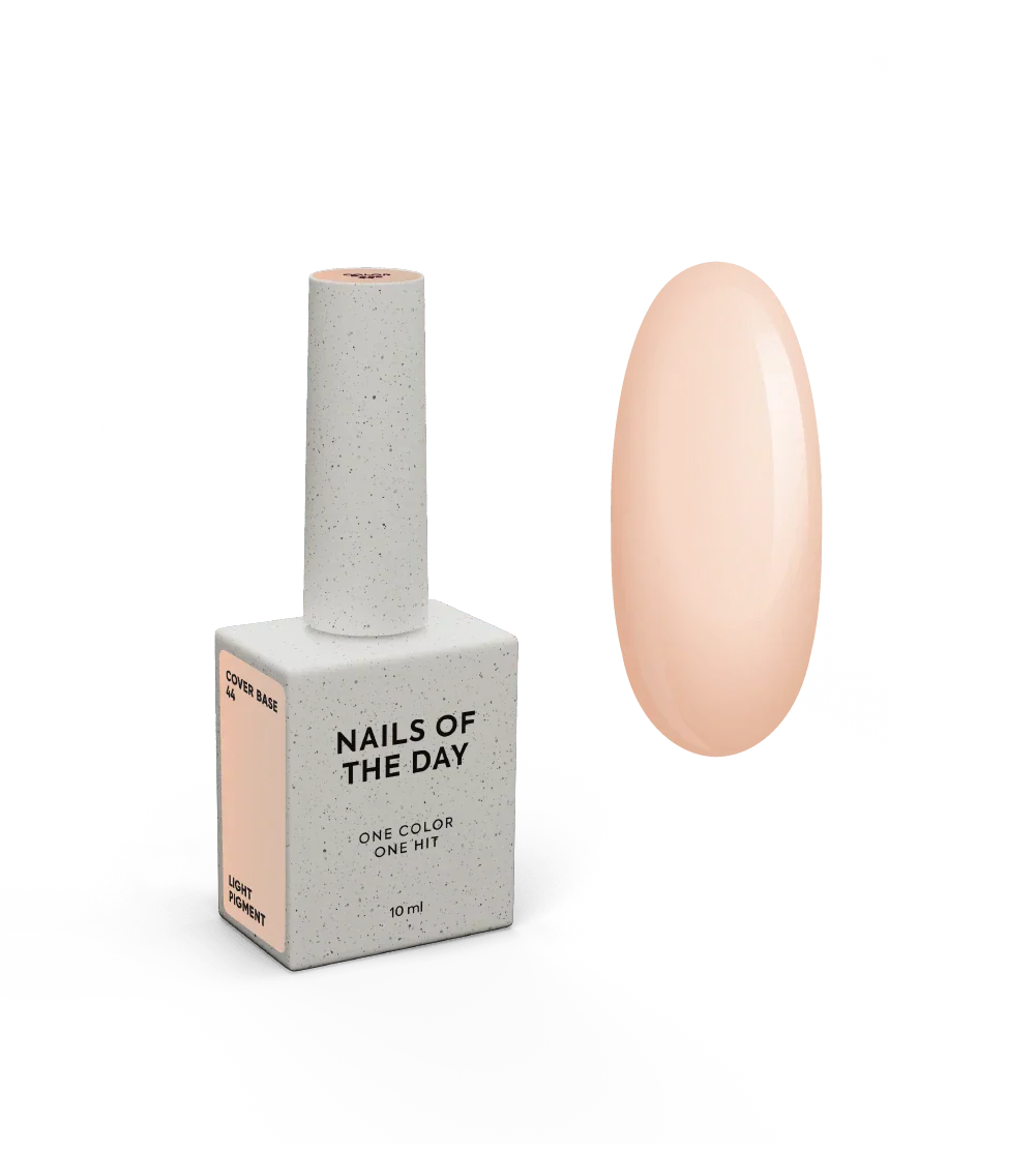 NAILSOFTHEDAY Cover Base 44 Light Pigment – base para uñas color melocotón semitransparente con pigmentación ligera, 10 ml