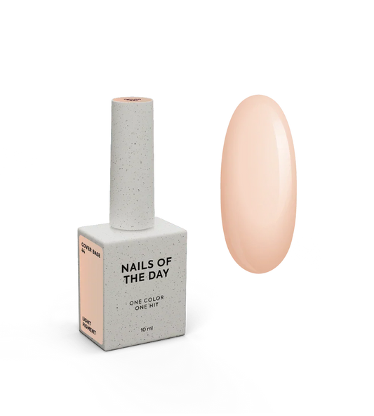 NAILSOFTHEDAY Cover Base 44 Light Pigment – base para uñas color melocotón semitransparente con pigmentación ligera, 10 ml