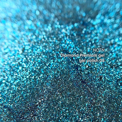 NAILSOFTHENIGHT Diamond Premium gel – esmalte en gel 05 — esmalte semipermanente azul con con finas hojas metálicas para uñas, 5 ml