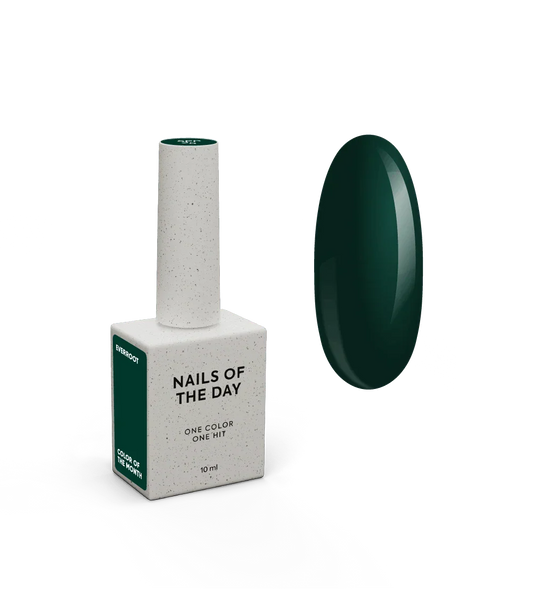 NAILSOFTHEDAY Color del Mes Septiembre 2025 Everroot - 
Un verde profundo e intenso con cobertura total en una sola capa, 10 ml.