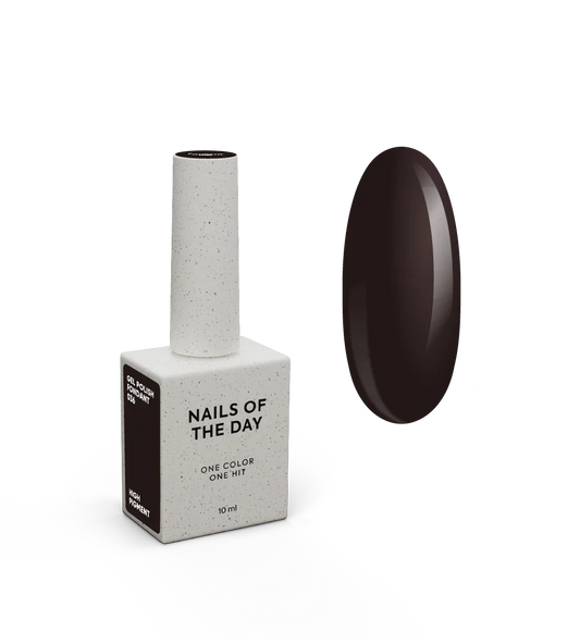 NAILSOFTHEDAY Gel Polish Fondant — esmalte semipermanente marrón oscuro, cobertura en una sola capa, 10 ml