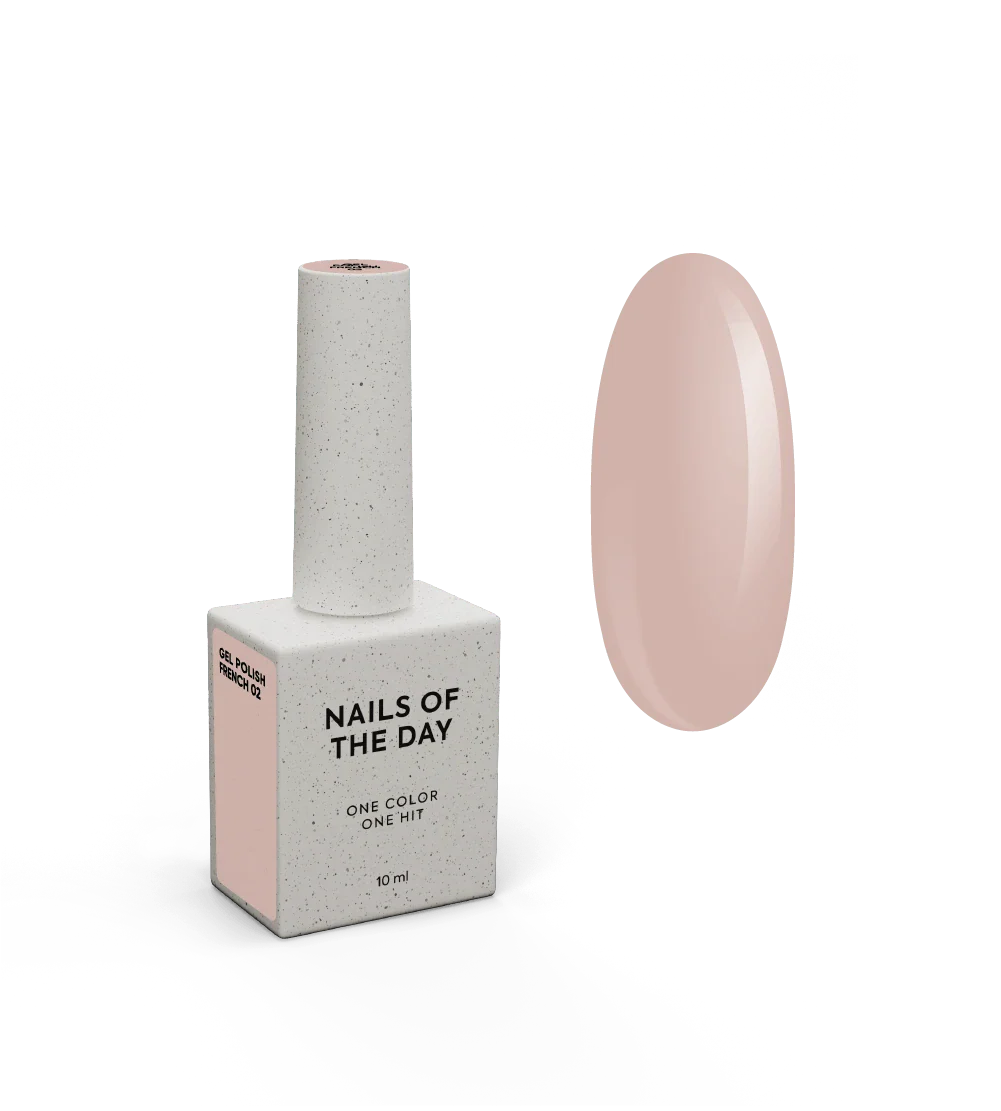 NAILSOFTHEDAY Gel Polish French 02 — esmalte semipermanente beige nude con nivel reducido de pigmentación, 10 ml