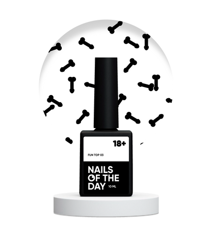 NAILSOFTHEDAY FUN! top 03 — top  para uñas con decoración artística negra, sin capa pegajosa, 10 ml