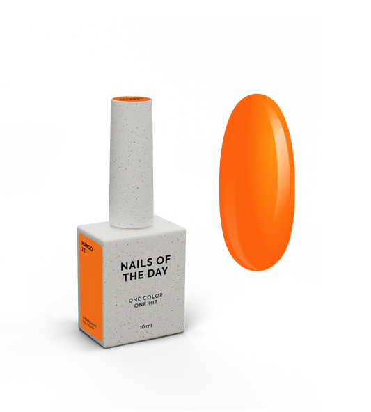 NAILSOFTHEDAY Gel Polish Mango-223 — esmalte semipermanente naranja neón con cobertura total en una sola capa, 10 ml