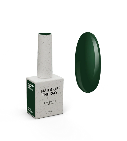 NAILSOFTHEDAY Let's Special Green Glass, esmalte semipermanente esmeralda para cubrir uñas en una capa, 10 ml
