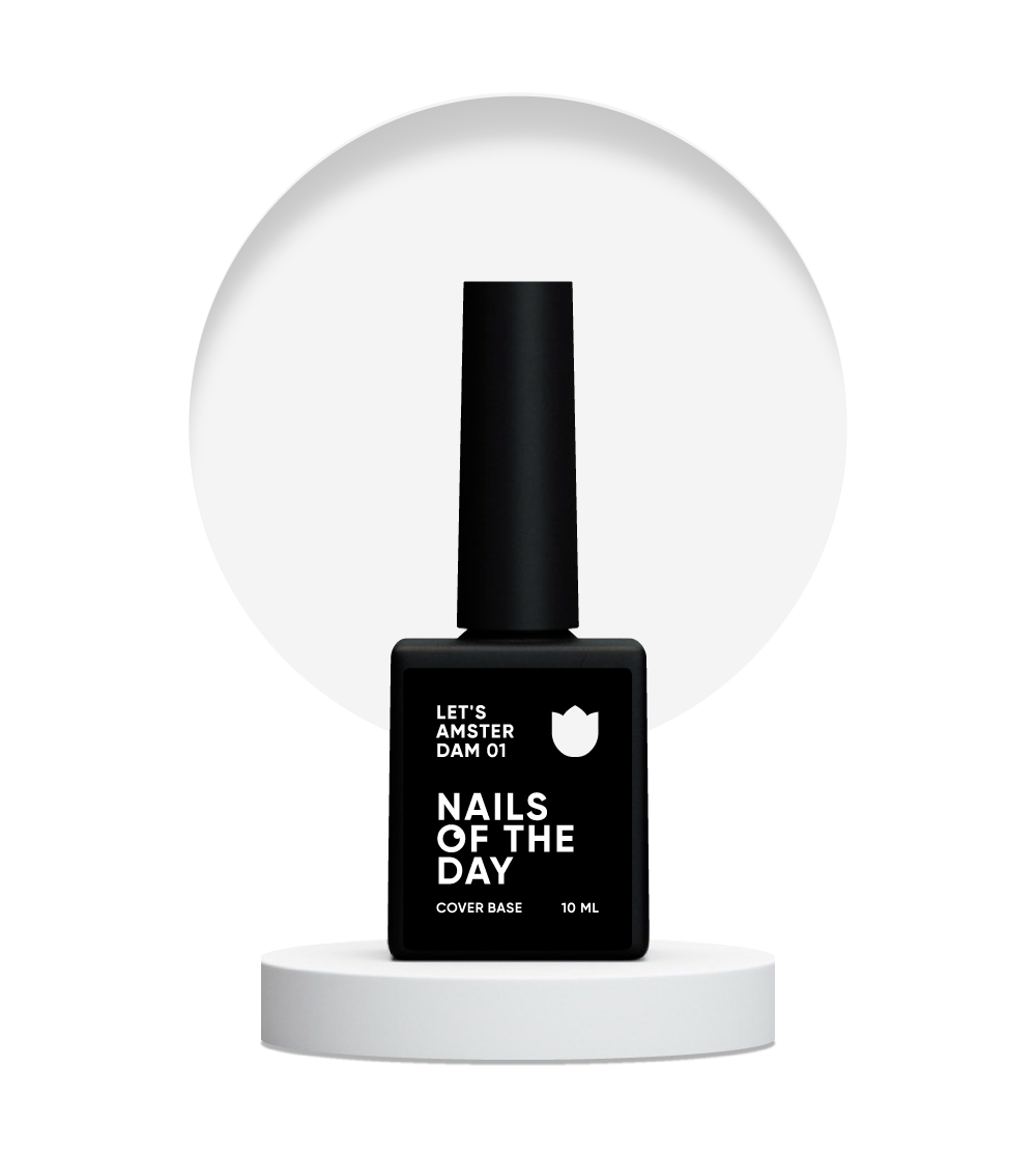 NAILSOFTHEDAY Let's Amsterdam 01 — base de camuflaje lechosa transparente para uñas, 10 ml