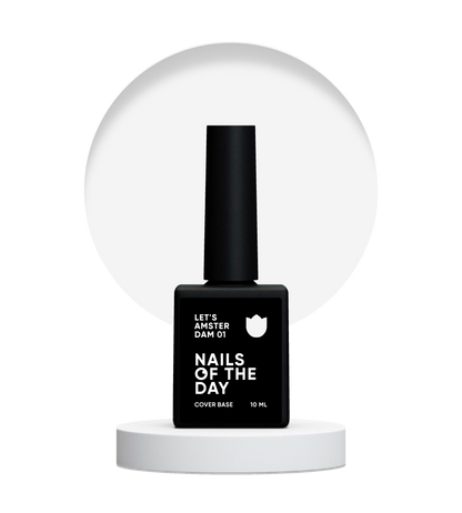 NAILSOFTHEDAY Let's Amsterdam 01 — base de camuflaje lechosa transparente para uñas, 10 ml