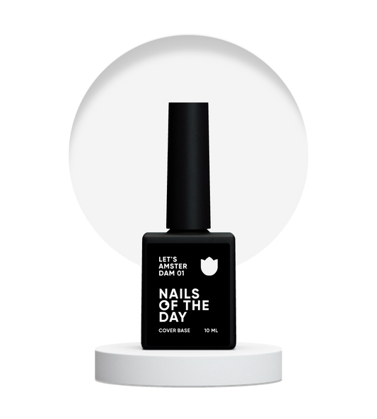 NAILSOFTHEDAY Let's Amsterdam 01 — base de camuflaje lechosa transparente para uñas, 10 ml