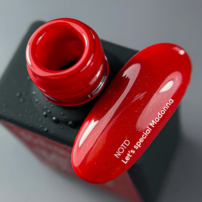 NAILSOFTHEDAY Let's Special Madonna: esmalte semipermanente de uñas con purpurina roja que cubre una capa, 10 ml