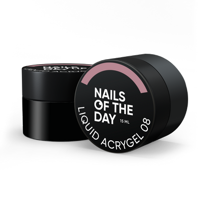 NAILSOFTHEDAY Liquid Acrygel 08 — Acrygel líquido nude polvoriento de nueva fórmula para uñas, 15 ml