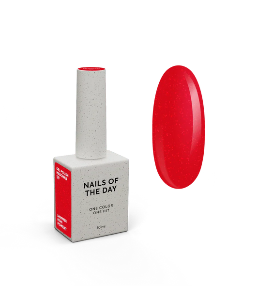 NAILSOFTHEDAY Let's Special Madonna: esmalte semipermanente de uñas con purpurina roja que cubre una capa, 10 ml