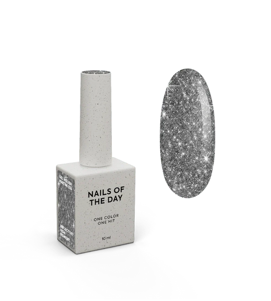 NAILSOFTHENIGHT Martini gel polish - esmalte semipermanente reflectante plateado para uñas, 10 ml