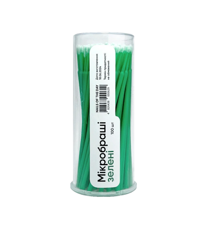 NAILSOFTHEDAY Microcepillos verdes, 100 unidades