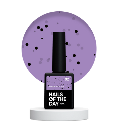 NAILSOFTHEDAY MiDots gel polish 02 - esmalte semipermanente lila con puntos negros, 10 ml