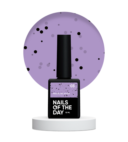 NAILSOFTHEDAY MiDots gel polish 03 - esmalte semipermanente  morado con puntos negros, 10 ml