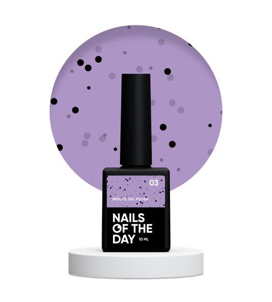 NAILSOFTHEDAY MiDots gel polish 03 - esmalte semipermanente  morado con puntos negros, 10 ml