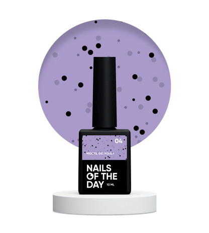 NAILSOFTHEDAY MiDots gel polish 04 - esmalte semipermanente  violeta claro con puntos negros, 10 ml