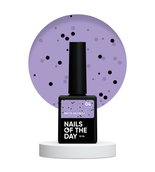 NAILSOFTHEDAY MiDots gel polish 04 - esmalte semipermanente  violeta claro con puntos negros, 10 ml