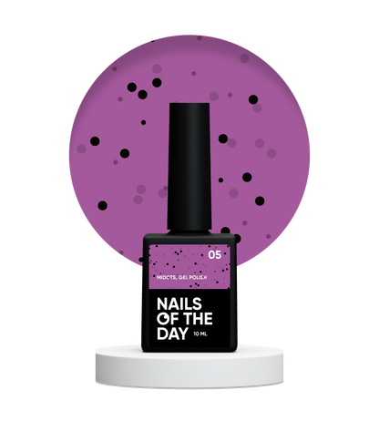 NAILSOFTHEDAY MiDots gel polish 05 — esmalte semipermanente  frambuesa con puntos negros para uñas, 10 ml