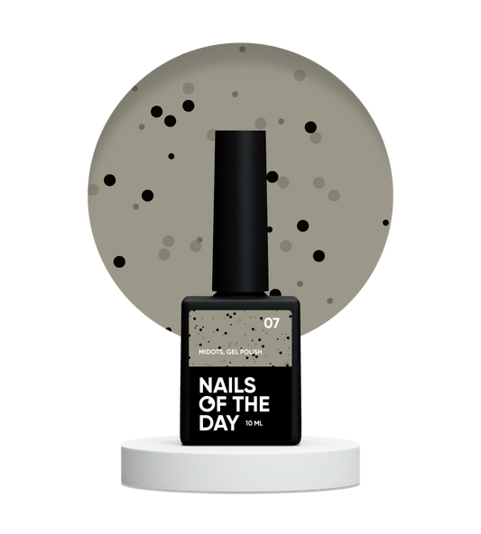 NAILSOFTHEDAY MiDots gel polish 07 - esmalte semipermanente color leche-pistacho con puntos negros para uñas, 10 ml