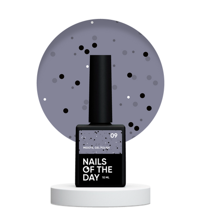 NAILSOFTHEDAY MiDots gel polish 09: esmalte semipermanente gris intenso con puntos negros para uñas, 10 ml